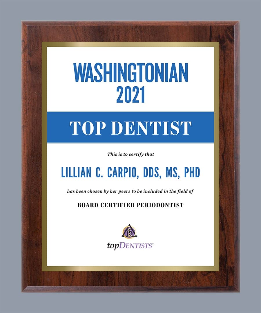 Washingtonian 2021 Top Dentist